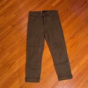 KUT from the Kloth Olive Straight Leg Crop